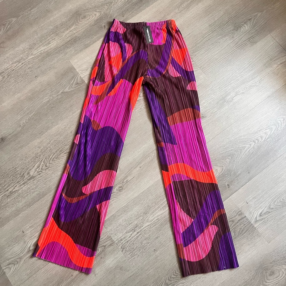 Vibrant Multicolor Pleated Pants